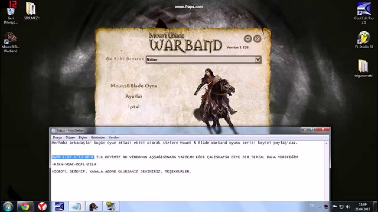 mount and blade with fire and sword 1.138 serial key